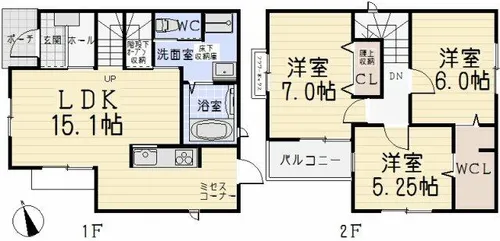 愛知県小牧市新町2丁目【一戸建】の間取り