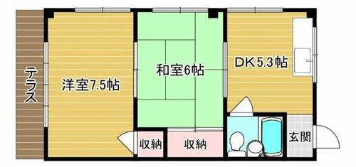 津田ハイツ【107号室】の間取り