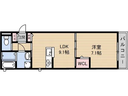 1LDKの間取り画像