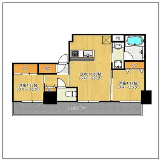 デアマーレ博多【503号室】の間取り