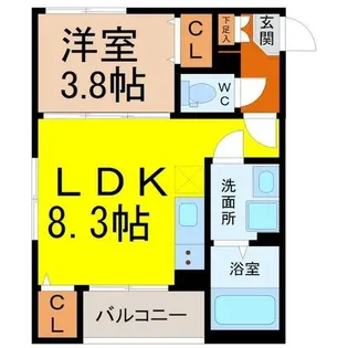 ハーモニーテラス幸心【1階】の間取り