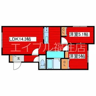 NRJニシオカ【1階】の間取り