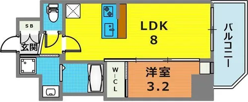 スワンズシティ神戸湊川Ⅱ【14階】の間取り