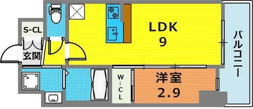 スワンズシティ神戸湊川Ⅱ【14階】の間取り