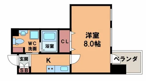 ベリーウェル阿倍野【6階】の間取り