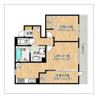木犀館II【101号室】の間取り