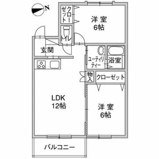 船浜フラット【2階】の間取り