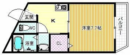 コンフィメゾン柏原【2階】の間取り