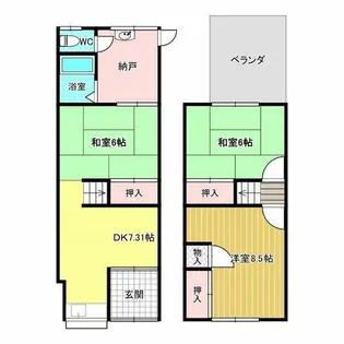 大阪府藤井寺市小山7丁目【一戸建】の間取り