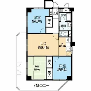 サニーハウス六甲台【3階】の間取り