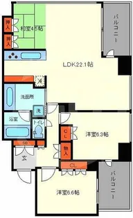 クレヴィアタワー中之島【26階】の間取り