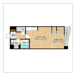 スタンドリバーしののめ【401号室】の間取り