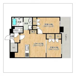 QUINTET MINAMI FUKUOKA【7階】の間取り