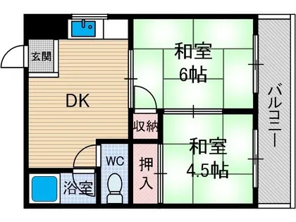 水尾グリーンハイツC棟【203号室】の間取り