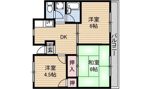 ピースフルハウス【106号室】の間取り