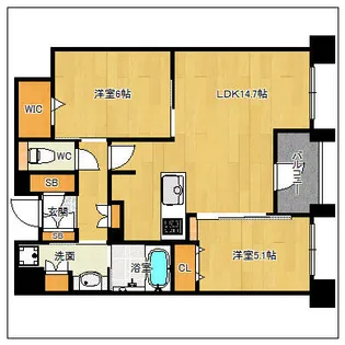 エンクレスト呉服町【15階】の間取り