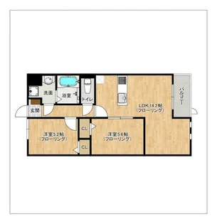 インテグレース都府楼【105号室】の間取り