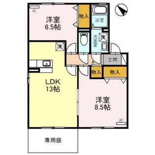 サニーサイドIZUMI A【A102号室】の間取り