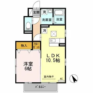 フローラ国分II【1階】の間取り