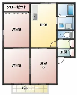 ハイツ花菱Ⅱ【2階】の間取り