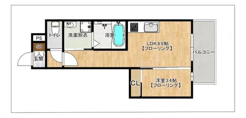 ヴィラージュ天神【505号室】の間取り