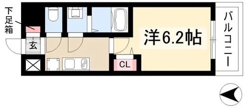 ディアレイシャス名駅WEST【6階】の間取り
