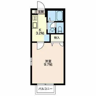 キャピタルつつじが丘【B103号室】の間取り