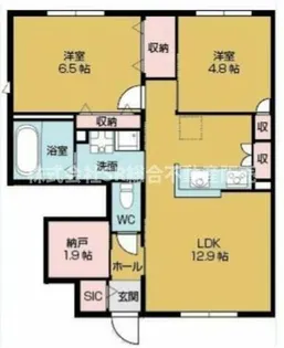 ラシーネ若江【1階】の間取り
