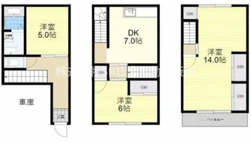 大阪府東大阪市額田町【一戸建】の間取り