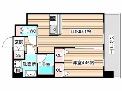プレジオ弁天町ASIAN【7階】の間取り