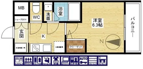 エスリードレジデンス東三国デュオ【4階】の間取り