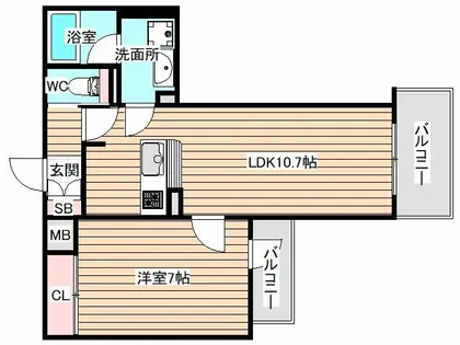 モクシオン大阪ベイ【2階】の間取り