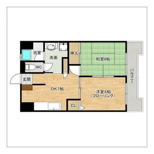 シャトレ城戸【401号室】の間取り