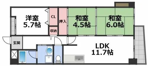 セレニティ巽【1階】の間取り