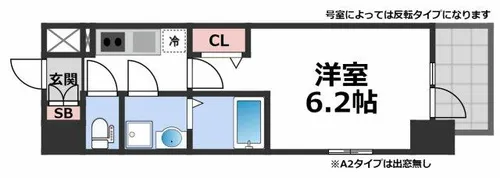 エスリード ザ・カレント大阪【5階】の間取り