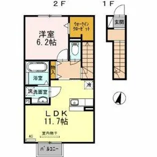 プランドール鳴尾【2階】の間取り