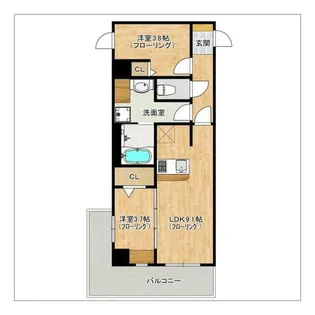 シンセラティ薬院【4階】の間取り