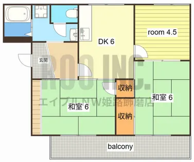 叶い坂【2-8号室】の間取り