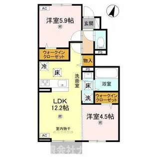 プラウディア滝野【1階】の間取り