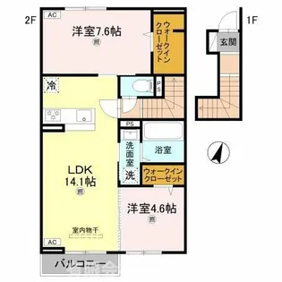 プラウディア滝野【2階】の間取り