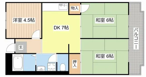 八日市ウイング【202号室】の間取り