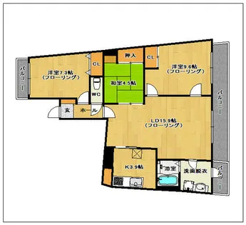 アイランドシティ・インフィニガーデン【E1307号室】の間取り
