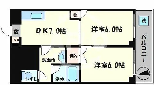 ラパンジール阿波座【8階】の間取り