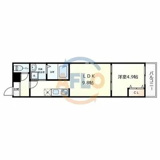 フジパレス遠里小野ウエスト【3階】の間取り