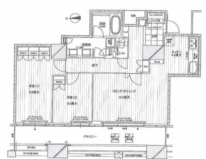ブランズタワー南堀江【32階】の間取り