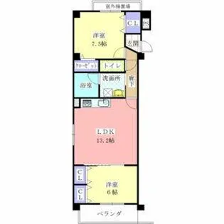 レージュ大和【2階】の間取り