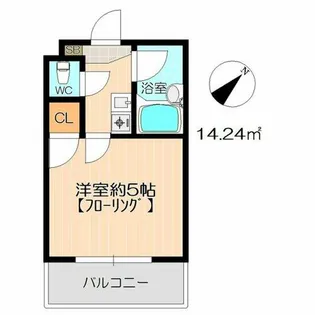カザリヤハイツ大橋【1階】の間取り
