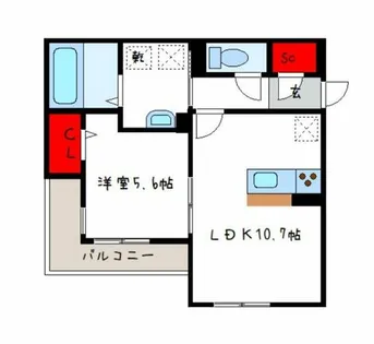 パサログランデ背戸口【1階】の間取り