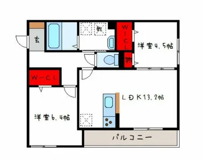 パサログランデ背戸口【1階】の間取り