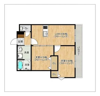 ヴェルジュ大野城レジデンシャルスイート【3階】の間取り